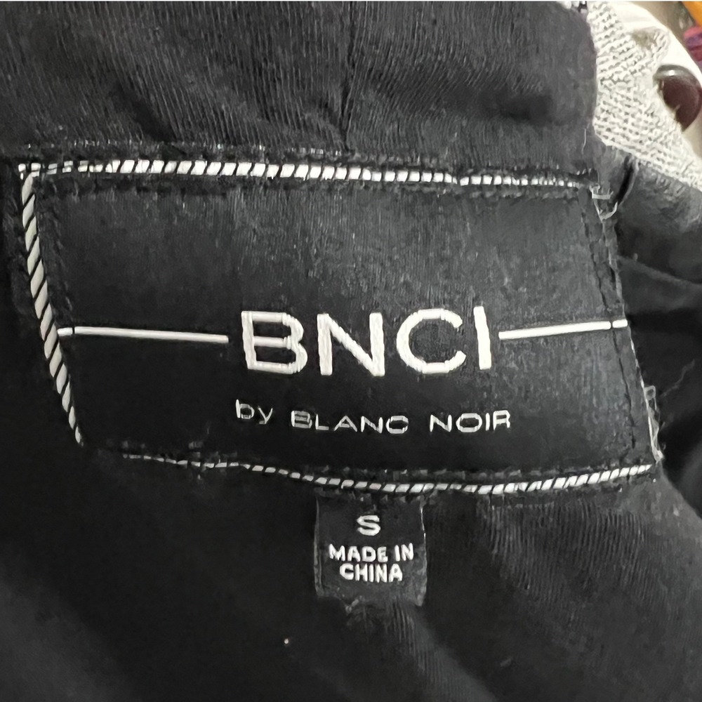 BNCI by Blanc Noir Black Faux Leather Hooded Moto Jacket Women's Size S - Picture 6 of 9
